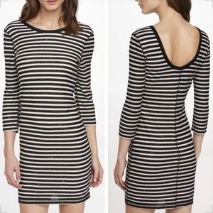 Express black and white striped dress